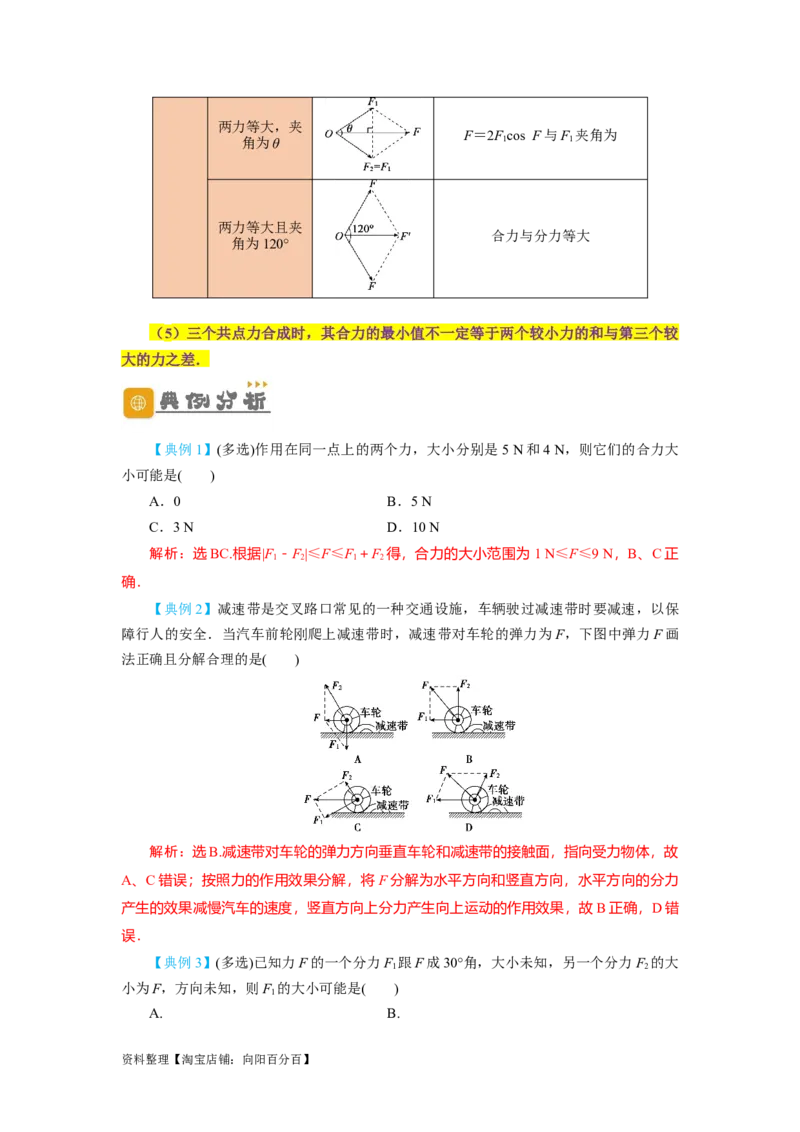 第6讲力的合成与分解（解析版）_04高考物理_新高考复习资料_2024新高考复习资料_一轮复习资料_完划重点2024年高考一轮复习精细讲义