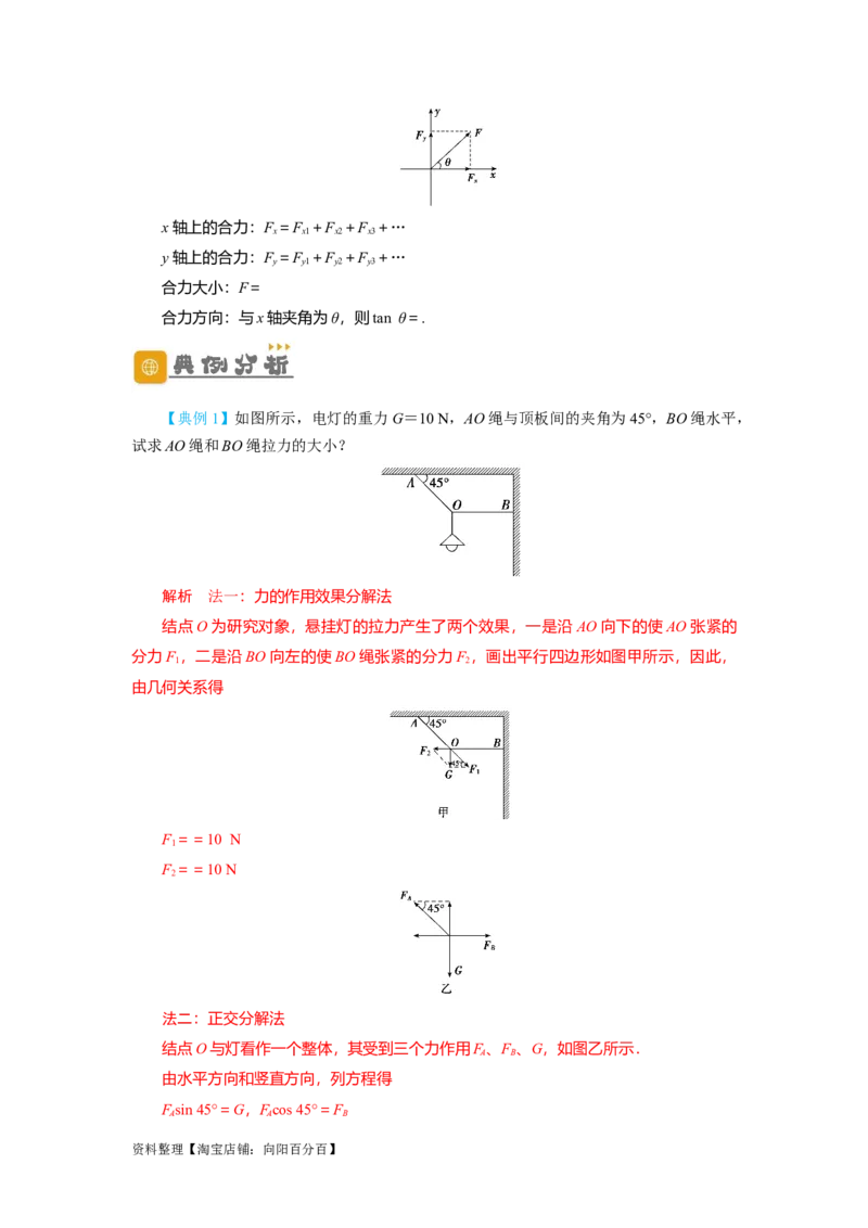 第6讲力的合成与分解（解析版）_04高考物理_新高考复习资料_2024新高考复习资料_一轮复习资料_完划重点2024年高考一轮复习精细讲义
