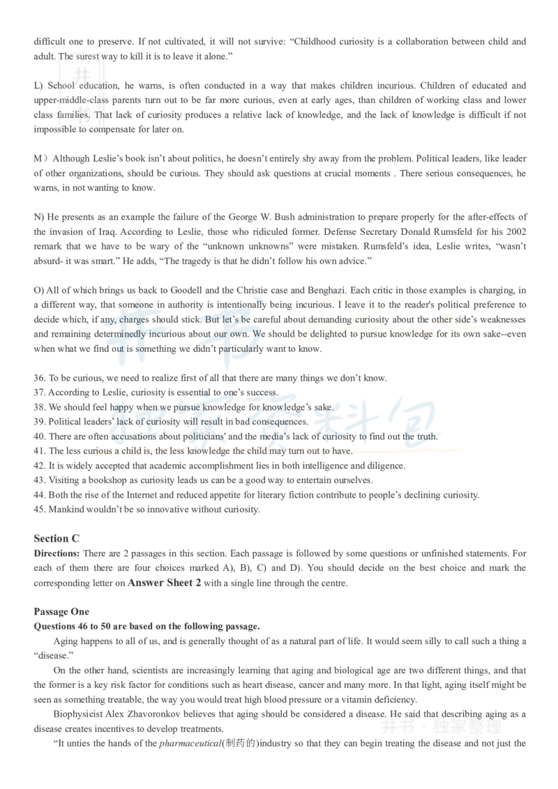 2017年12月大学英语四级考试真题卷3_最新更新，视频都在这_2026、6月四级速转存易和谐_四六级真题+资料包_四级真题_2017年12月CET4