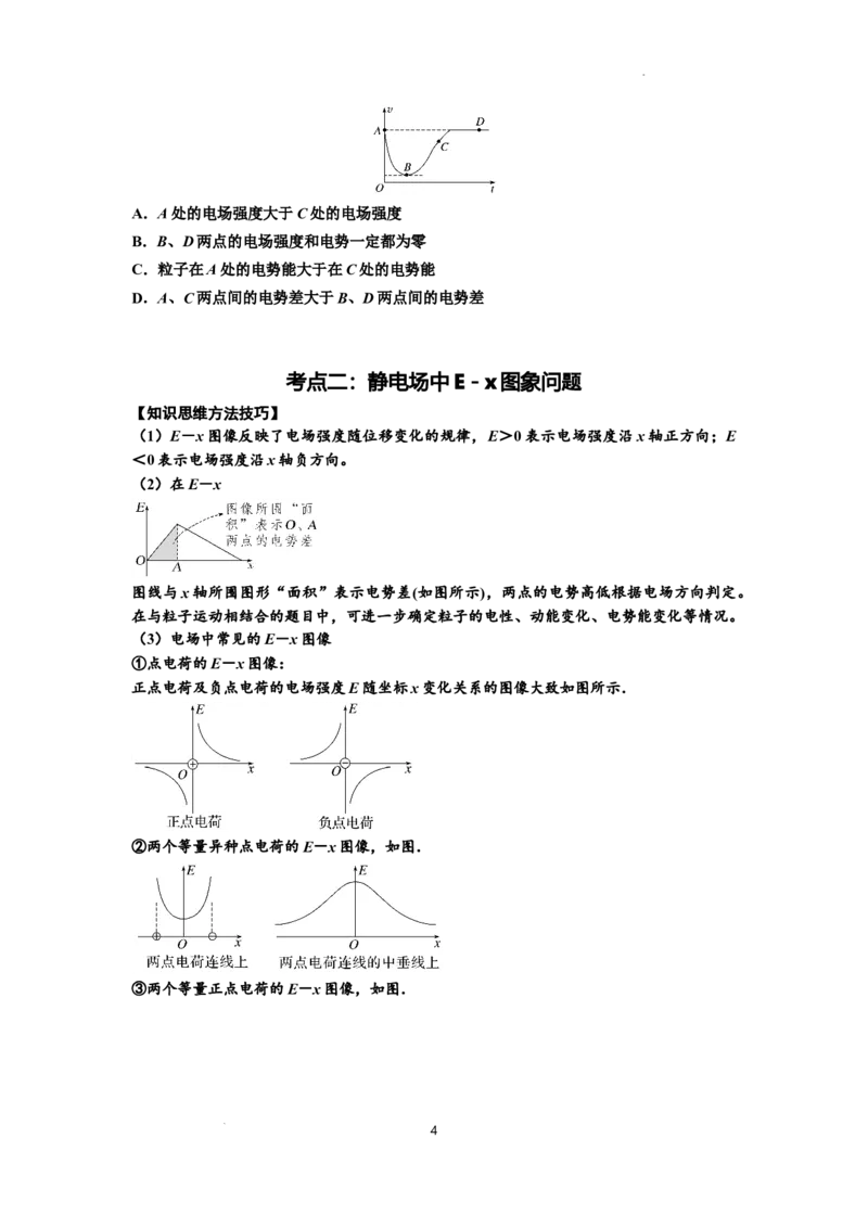知识点66：静电场中的图象问题（提高原卷版）_04高考物理_新高考复习资料_2024新高考复习资料_一轮复习资料_提高版2024届高考物理一轮复习讲义及对应练习