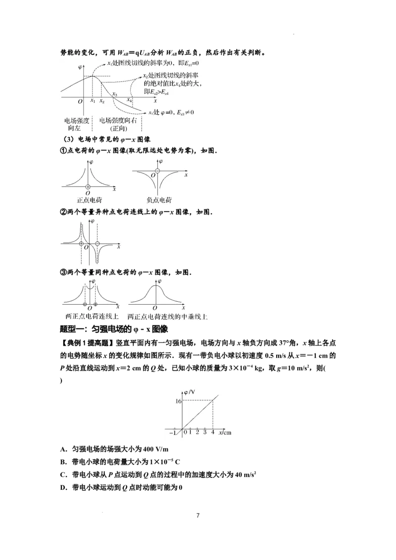 知识点66：静电场中的图象问题（提高原卷版）_04高考物理_新高考复习资料_2024新高考复习资料_一轮复习资料_提高版2024届高考物理一轮复习讲义及对应练习