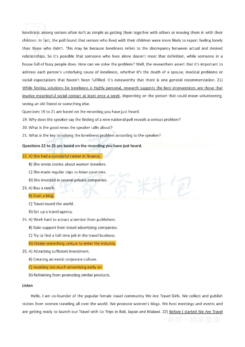 2023年3月六级答案（3套）_最新更新，视频都在这_2026、6月四级速转存易和谐_四六级真题+资料包_六级真题_2023年03月六级真题及答案解析（全三套）