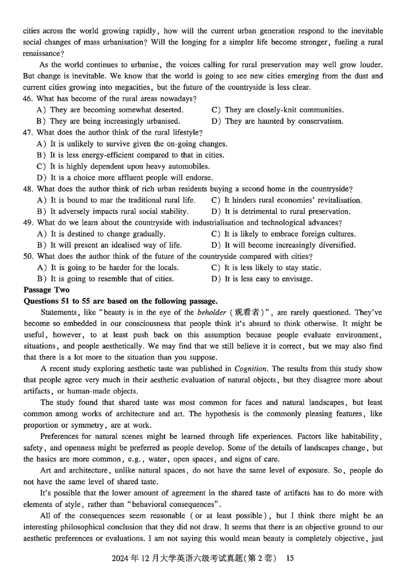 2024年12月六级三套真题带答案解析_最新更新，视频都在这_2026，6月六级速转存易和谐_讲义_就这样过英语六级真题+模拟