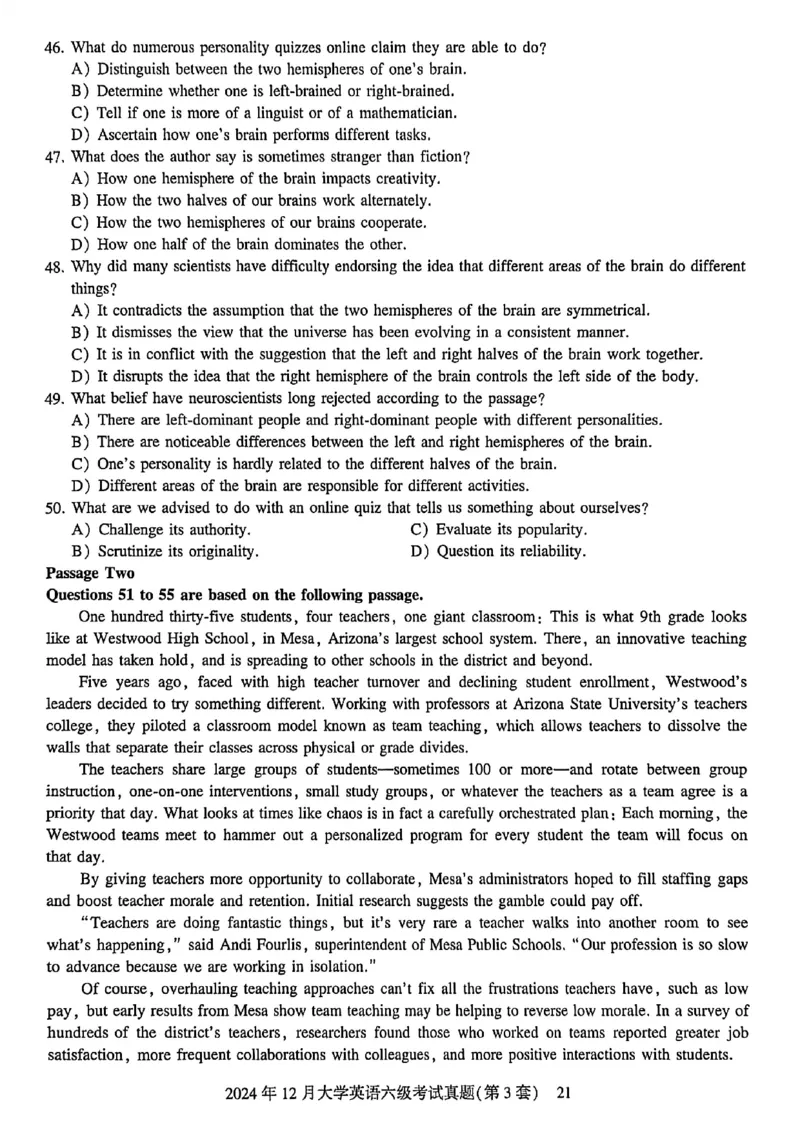 2024年12月六级三套真题带答案解析_最新更新，视频都在这_2026，6月六级速转存易和谐_讲义_就这样过英语六级真题+模拟
