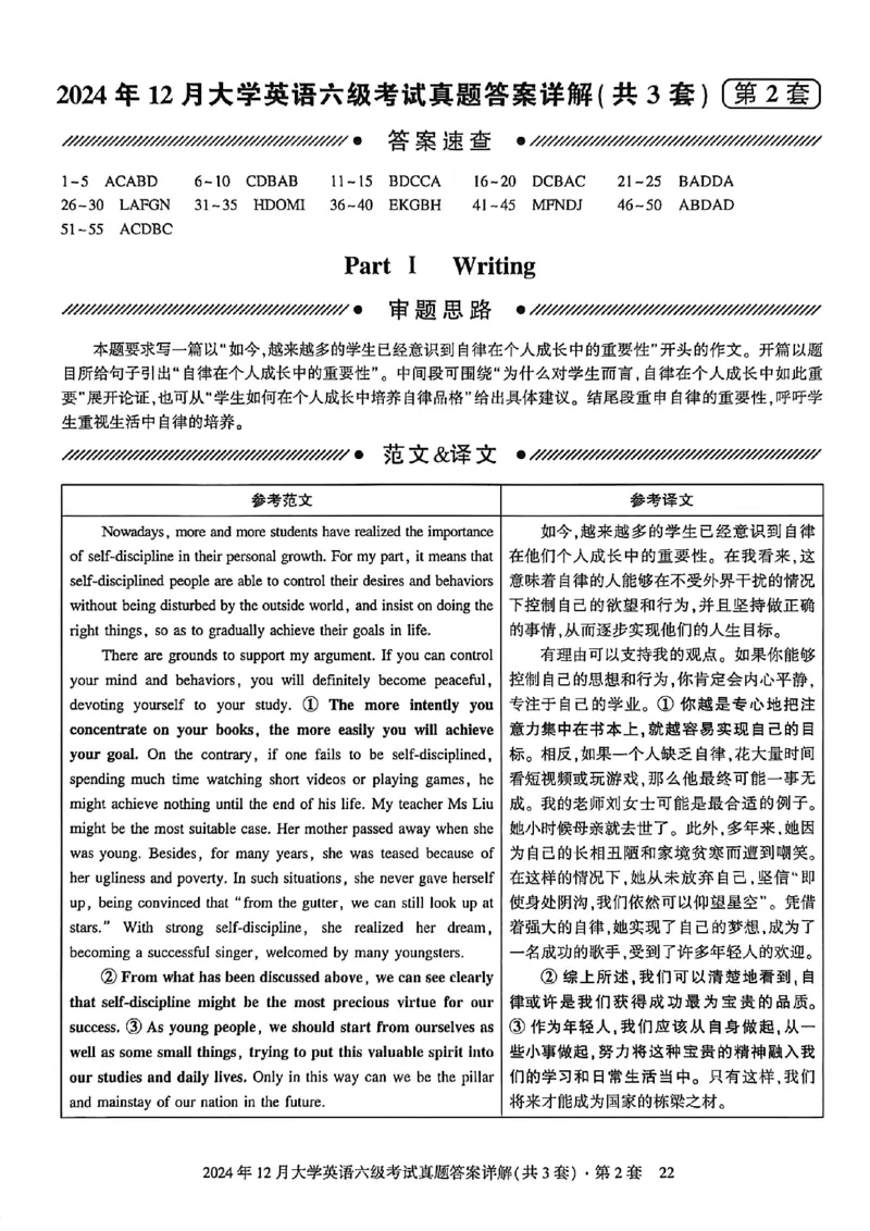 2024年12月六级三套真题带答案解析_最新更新，视频都在这_2026，6月六级速转存易和谐_讲义_就这样过英语六级真题+模拟