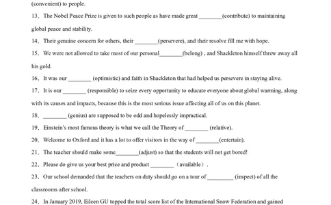 考点巩固卷06名词（解析版）_03高考英语_新高考复习资料_2024年新高考资料_一轮复习资料_完2024年高考英语一轮复习考点通关卷（新高考）_考点巩固卷06名词