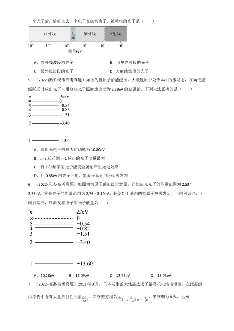 第56讲原子和原子核（原卷版）_04高考物理_新高考复习资料_2024新高考复习资料_一轮复习资料_完划重点2024年高考一轮复习精细讲义