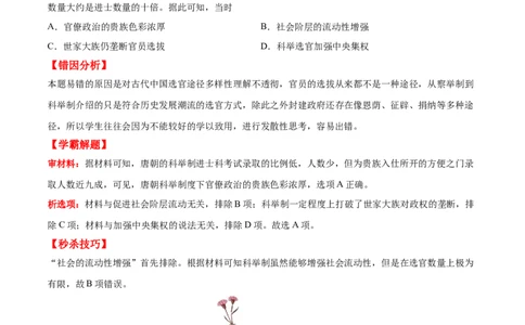 考点04古代中国选官制度-备战2022年高考历史学霸纠错_07高考历史_2024年新高考资料_1.2024一轮复习_赠备战2022年高考历史学霸纠错