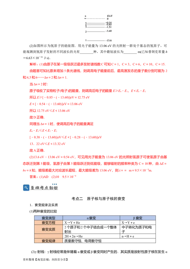 第56讲原子和原子核（解析版）_04高考物理_新高考复习资料_2024新高考复习资料_一轮复习资料_完划重点2024年高考一轮复习精细讲义
