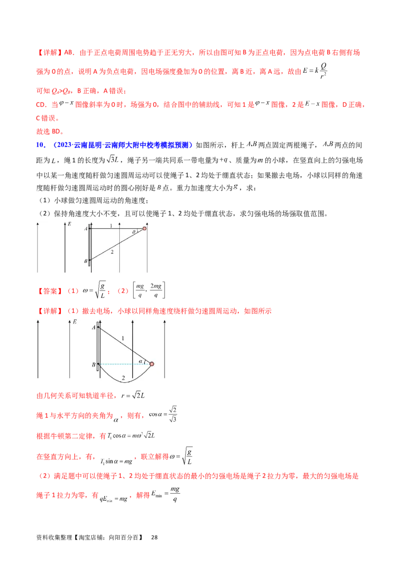考点35电场能的性质（核心考点精讲+分层精练）（解析版）_04高考物理_新高考复习资料_2024新高考复习资料_一轮复习资料_完备战2024年高考物理一轮复习考点帮（新高考专用）