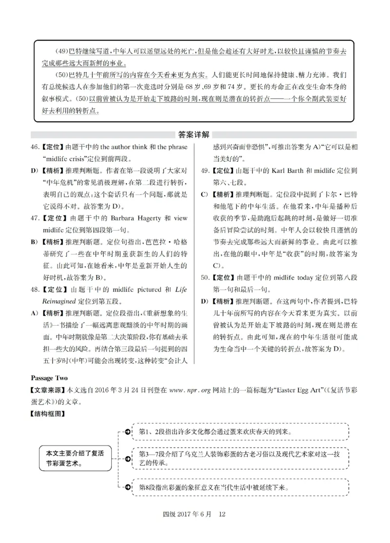 2017.06四级解析全3套(带书签)_02.四六级真题+模拟题（0128）_四级真题+音频+解析(0128)_03.2016&mdash;2025年新题型_2017年06月四级