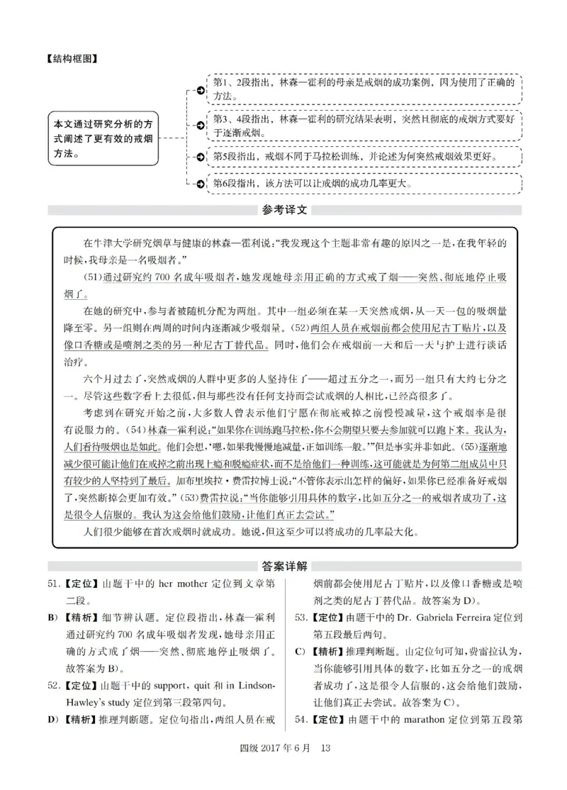 2017.06四级解析全3套(带书签)_02.四六级真题+模拟题（0128）_四级真题+音频+解析(0128)_03.2016&mdash;2025年新题型_2017年06月四级