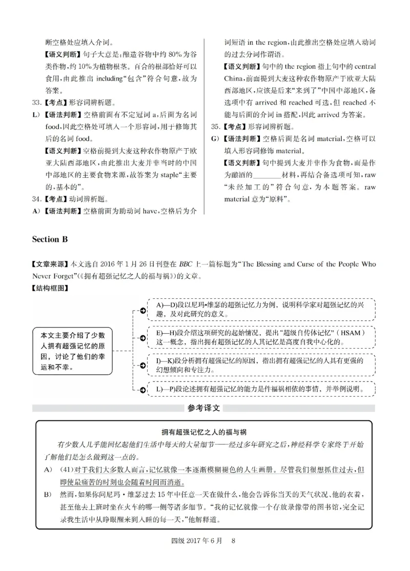 2017.06四级解析全3套(带书签)_02.四六级真题+模拟题（0128）_四级真题+音频+解析(0128)_03.2016&mdash;2025年新题型_2017年06月四级