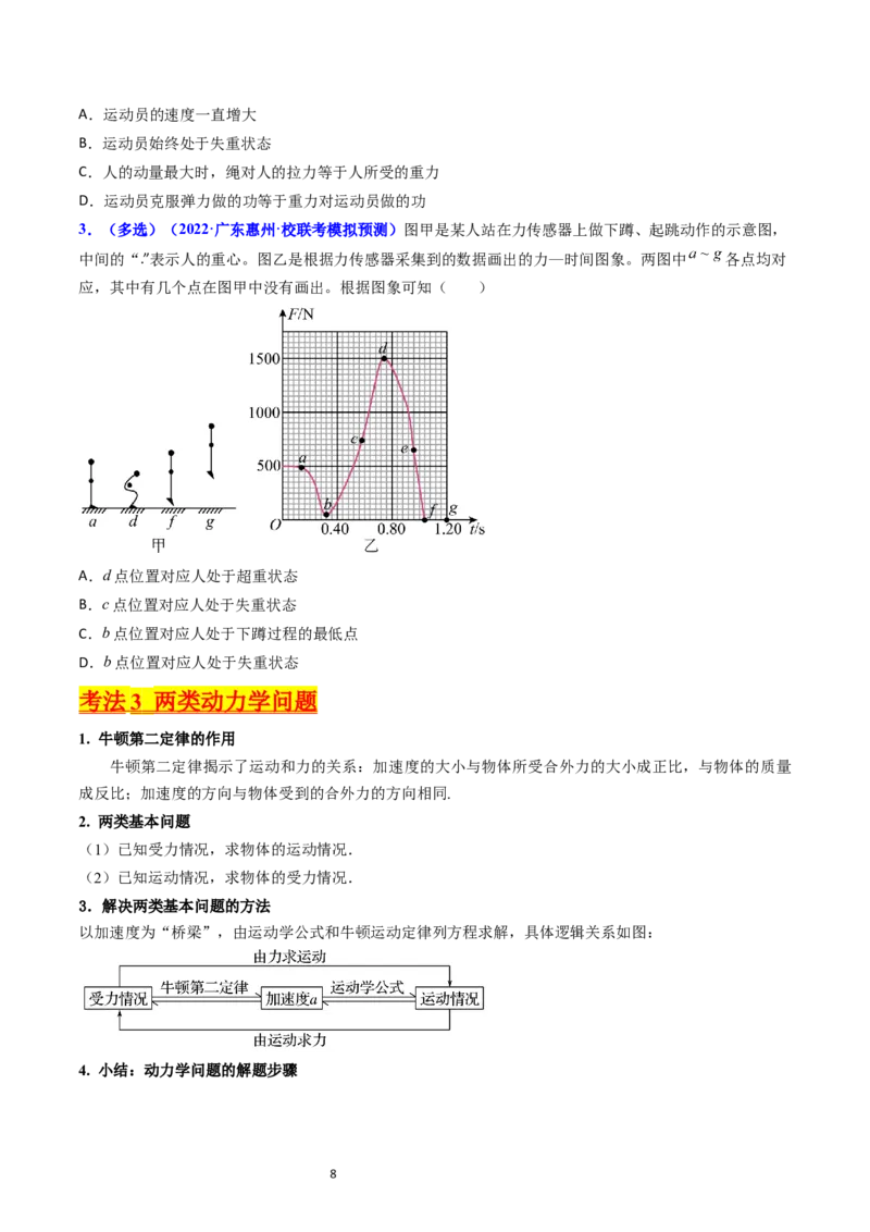 考点11牛顿第二定律两类动力学问题（核心考点精讲精练）-备战2024年高考物理一轮复习考点帮（新高考专用）（原卷版）_04高考物理_新高考复习资料_2024新高考复习资料_一轮复习资料