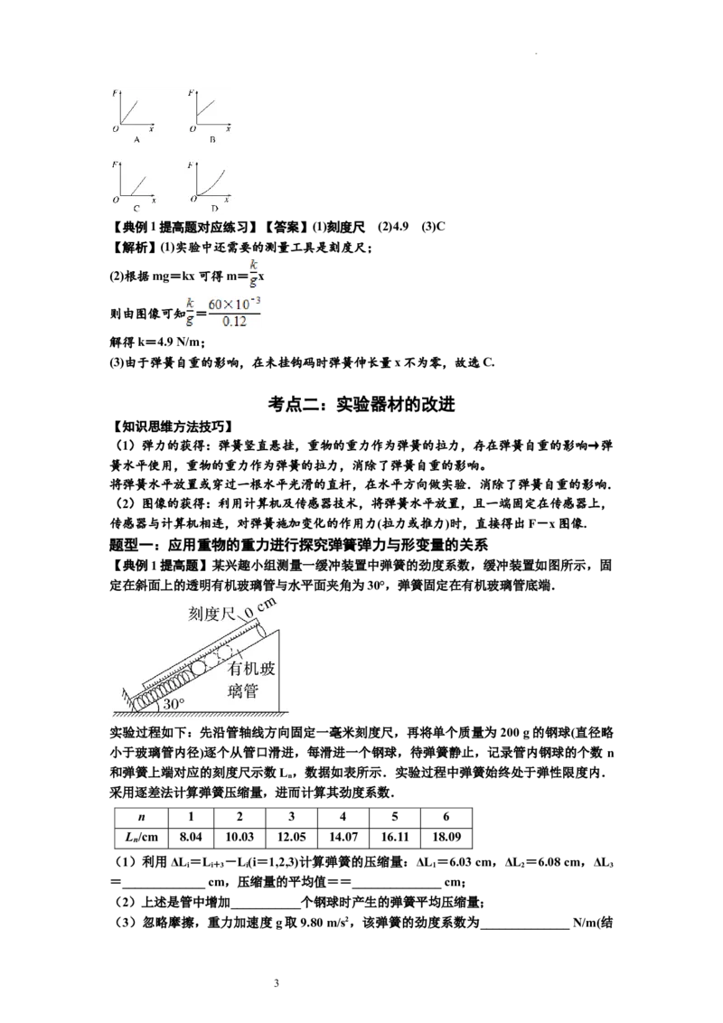 知识点9：探究弹簧弹力与形变量的关系（提高解析版）-副本_04高考物理_新高考复习资料_2024新高考复习资料_一轮复习资料_提高版2024届高考物理一轮复习讲义及对应练习