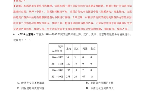 考点巩固卷05晚清时期的内忧外患与救亡图存（解析版）_07高考历史_新高考复习资料_2025年新高考复习_2025年高考历史一轮复习考点通关卷（新高考通用）