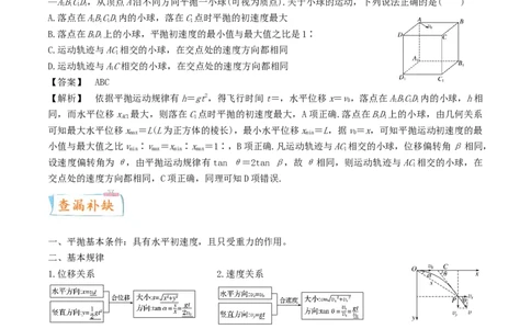 考向08平抛运动-备战2022年高考物理一轮复习考点微专题_04高考物理_新高考复习资料_2022年新高考复习资料_备战2022年高考物理一轮复习考点微专题