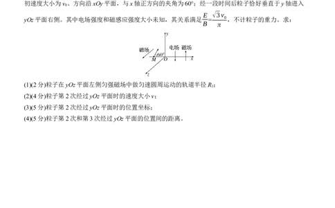 第一篇　专题三　计算题培优练6　带电粒子在交变场和立体空间中的运动_04高考物理_2025年新高考资料_二轮复习_2025年高考物理大二轮_2025物理二轮专题复习学生用书Word版文档