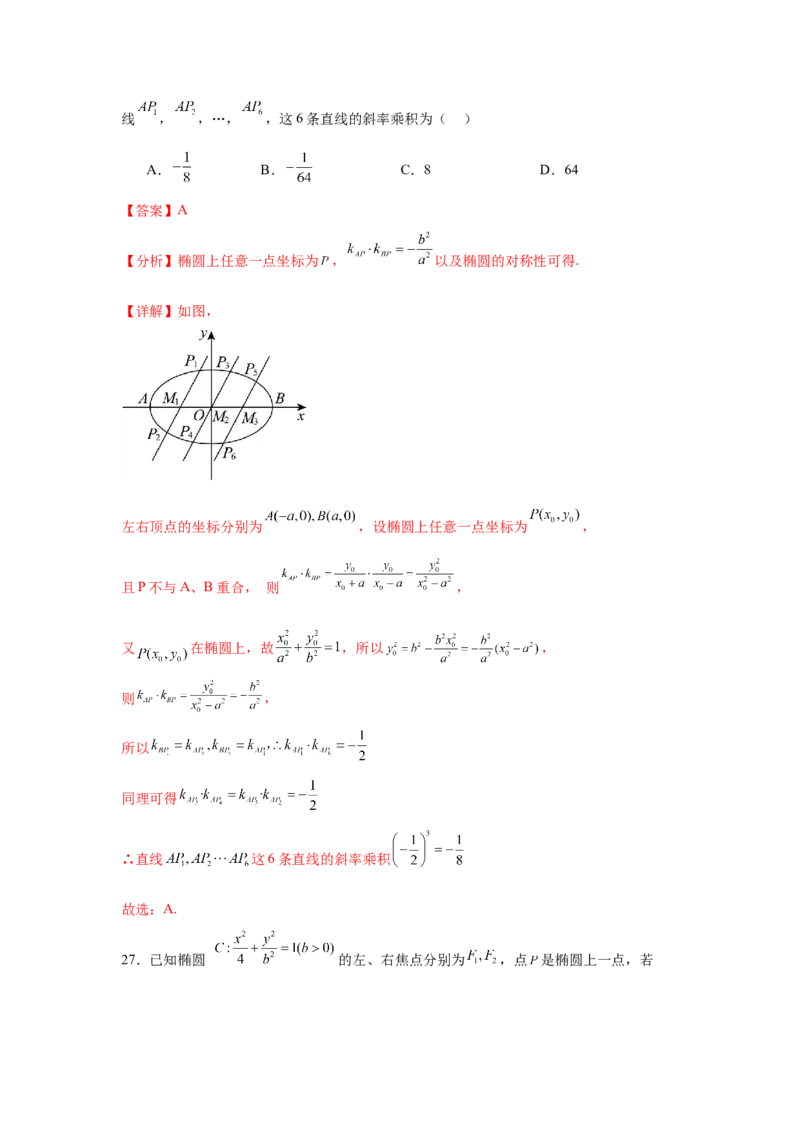考点巩固卷18椭圆方程及其性质(六大考点)（解析版）_02高考数学_2025年新高考资料_一轮复习_2025年高考数学一轮复习考点通关卷（新高考通用）