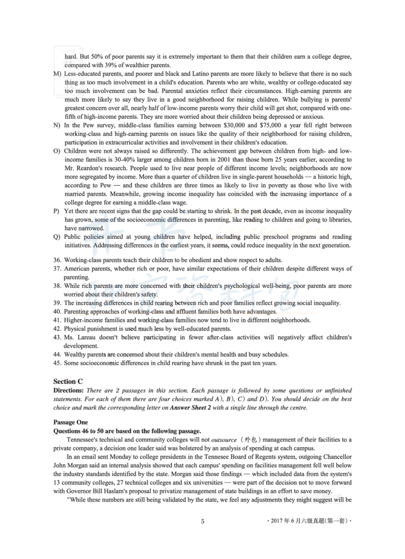 2017年06月大学英语6级（卷一）_最新更新，视频都在这_2026、6月四级速转存易和谐_四六级真题+资料包_六级真题_2017年06月六级真题及答案解析（全三套）