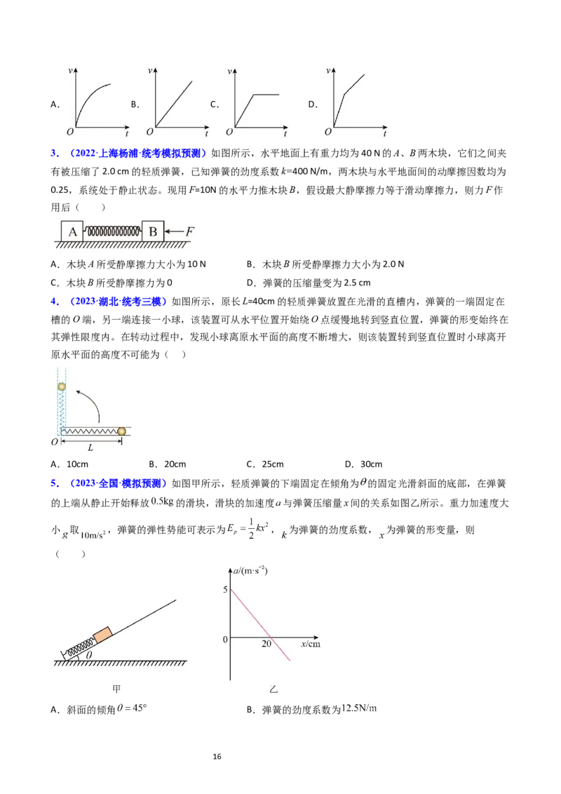 考点05重力弹力摩擦力（核心考点精讲精练）-备战2024年高考物理一轮复习考点帮（新高考专用）（原卷版）_04高考物理_新高考复习资料_2024新高考复习资料_一轮复习资料