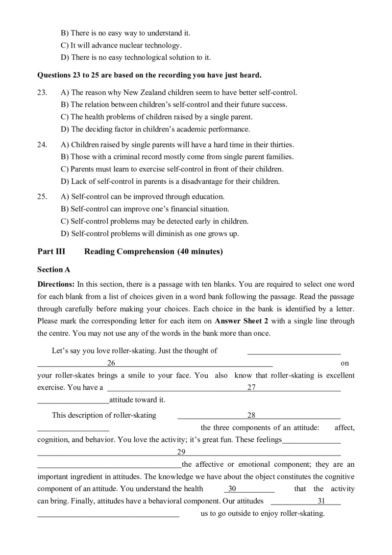 2016.06六级真题全3套_02.四六级真题+模拟题（0128）_六级真题+音频+解析(0128)_03.2016&mdash;2025六级新题型_2016年06月六级_2016.06六级真题word