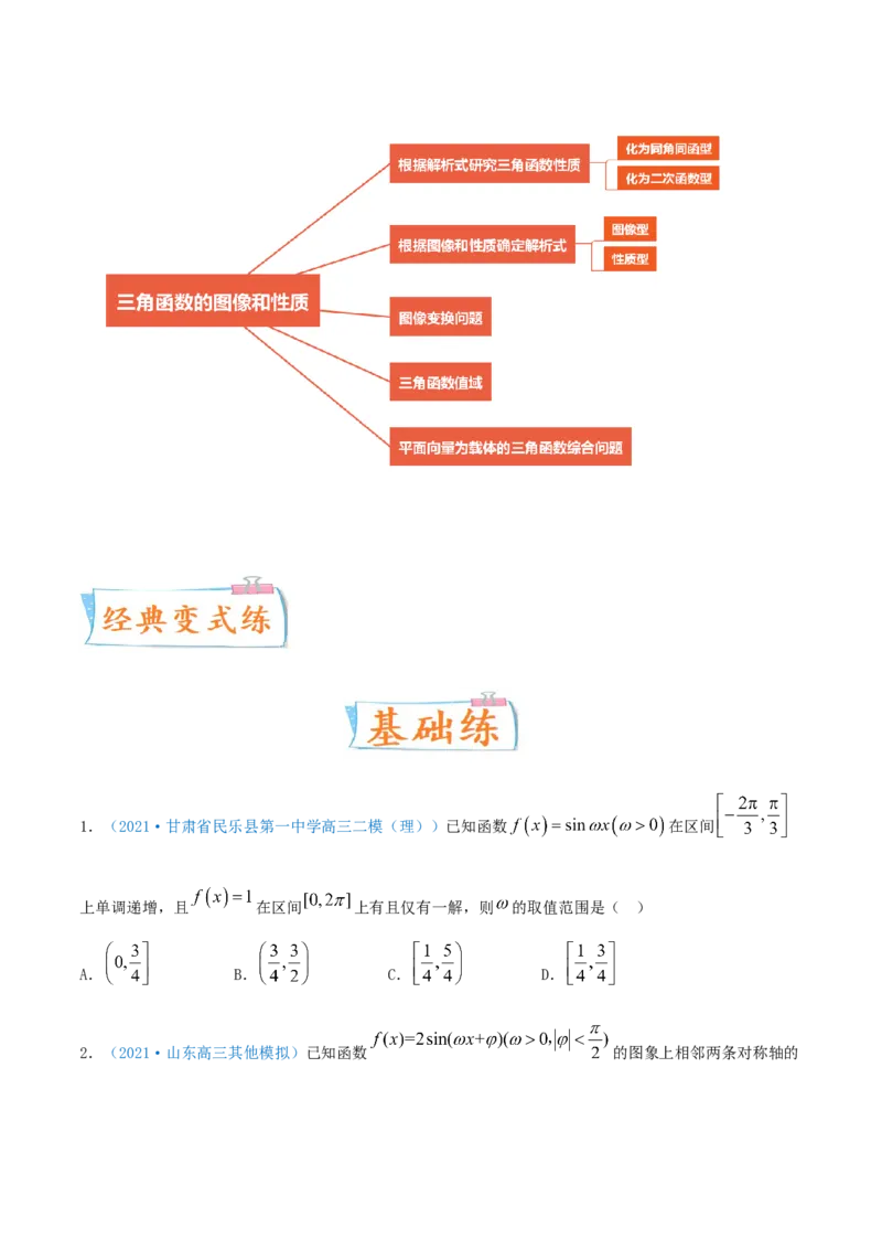 考向19三角函数的图象和性质（重点）-备战2022年高考数学一轮复习考点微专题（新高考地区专用）_02高考数学_新高考复习资料_2022年新高考资料