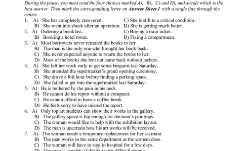 2013年6月六级考试真题（一）_02.四六级真题+模拟题（0128）_六级真题+音频+解析(0128)_02.2013&mdash;2015六级旧题型_2013年06月六级