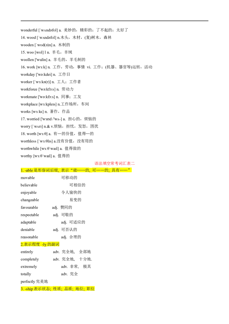 考点16构词法（附常考词汇）(原卷版)-备战2023年高考英语一轮复习考点帮（全国通用）_03高考英语_通用版（老高考）复习资料_2023年复习资料_一轮复习