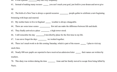 考点巩固卷05关系副词引导的定语从句（原卷版）_03高考英语_新高考复习资料_2025年新高考复习_2025年高考英语一轮复习考点通关卷（新高考通用）