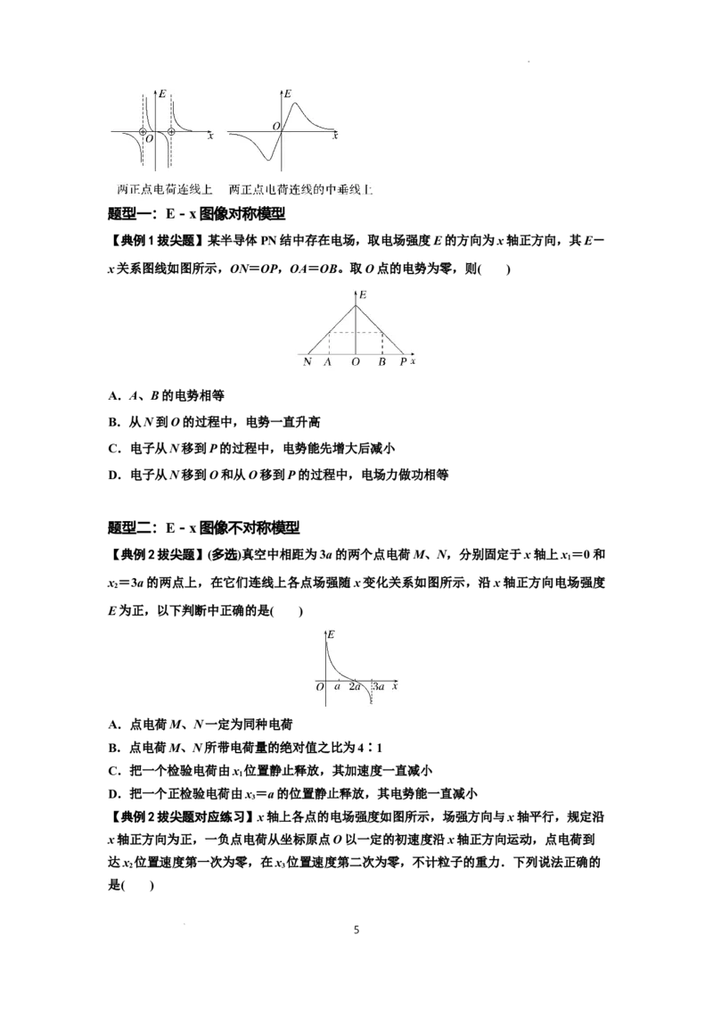 知识点66：静电场中的图象问题（拔尖原卷版）_04高考物理_新高考复习资料_2024新高考复习资料_一轮复习资料_拔尖版2024届高考物理一轮复习讲义及对应练习
