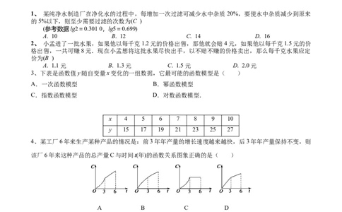 考点18函数模型及其运用（原卷版）_02高考数学_新高考复习资料_2022年新高考资料_备战2022年高考数学一轮复习考点帮（新高考地区专用）8.2更新