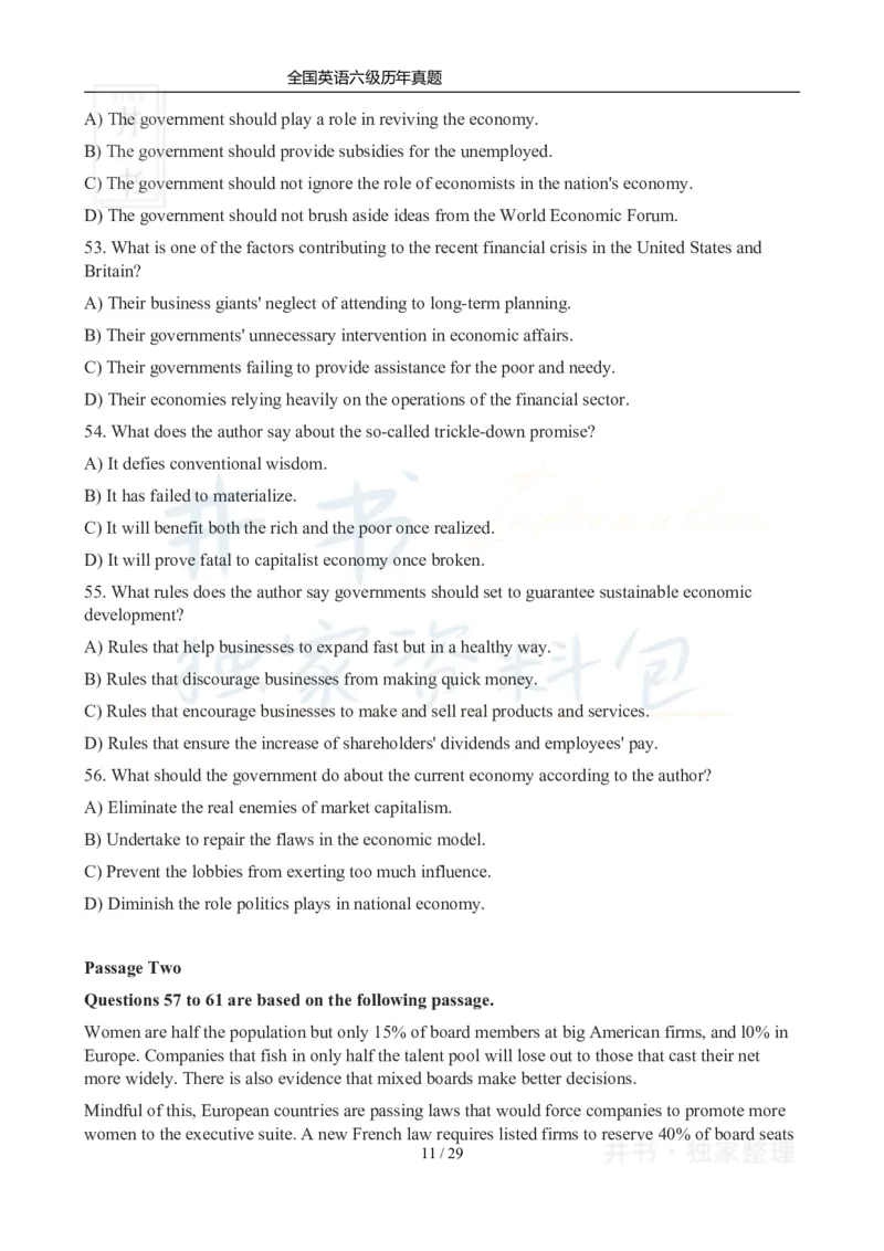 2012年12月大学英语6级真题及答案解析（卷三）_最新更新，视频都在这_2026、6月四级速转存易和谐_四六级真题+资料包_六级真题_2007-2015年六级真题及答案解析_2012年12月英语六级真题