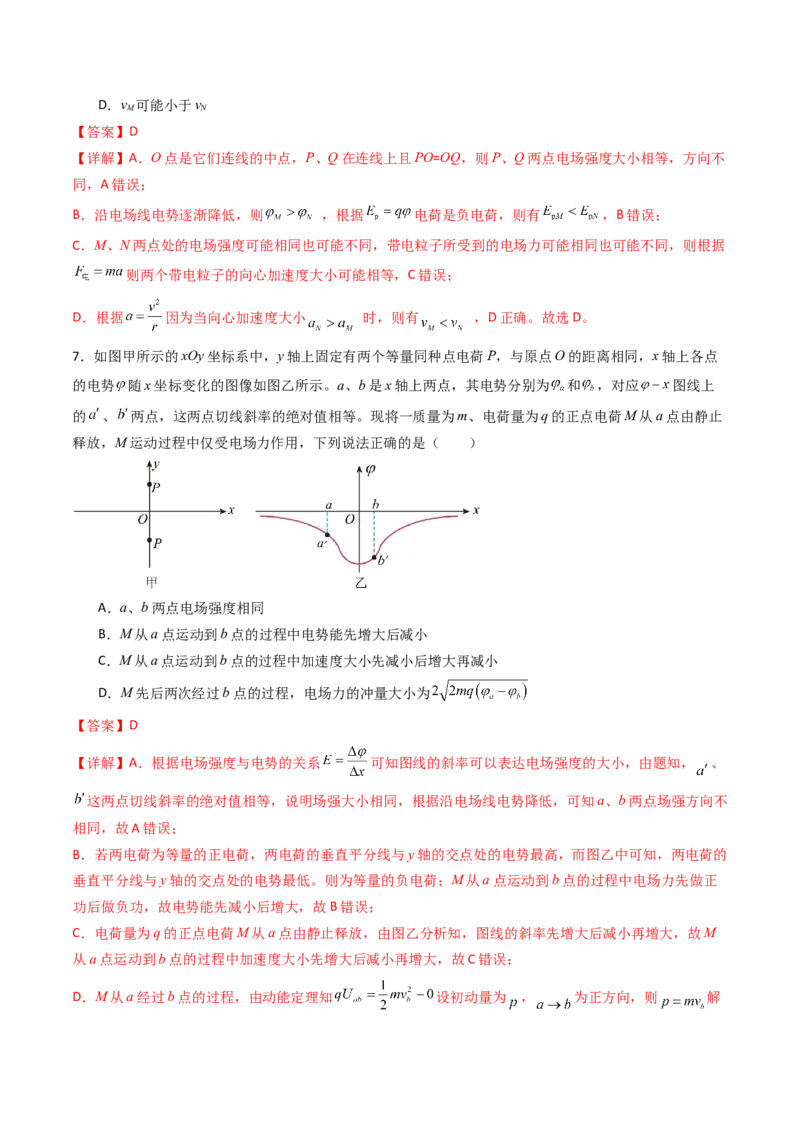 考点33静电能的性质（核心考点精讲精练）（解析版）_04高考物理_2025年新高考资料_一轮复习_备战2025年高考物理一轮复习考点帮（新高考通用）（完结）