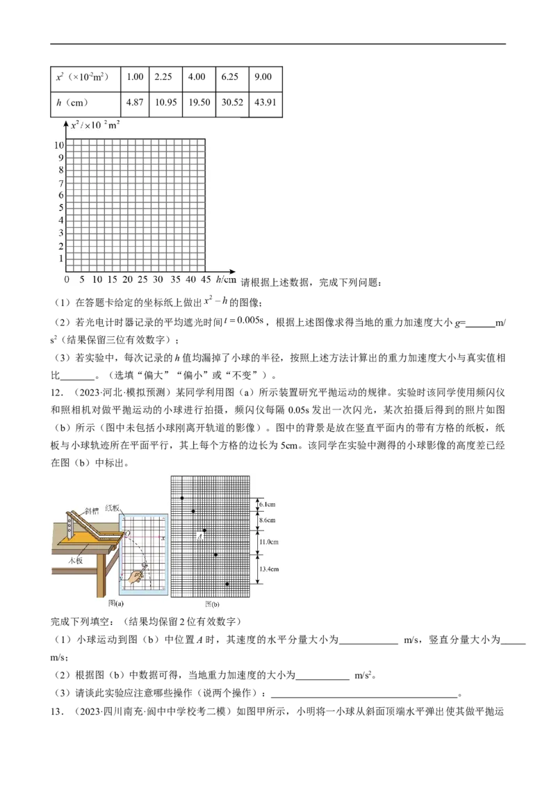 考点18实验：探究平抛运动的特点（原卷版）_04高考物理_通用版（老高考）复习资料_2024年复习资料_完备战2024年高考物理一轮复习考点帮（全国通用）