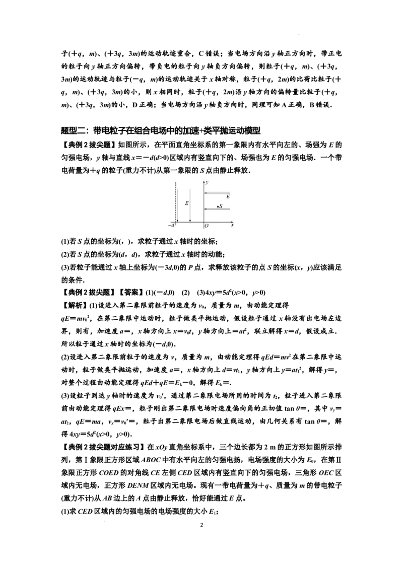 知识点69：带电粒子在电场的偏转运动（拔尖解析版）_04高考物理_新高考复习资料_2024新高考复习资料_一轮复习资料_拔尖版2024届高考物理一轮复习讲义及对应练习