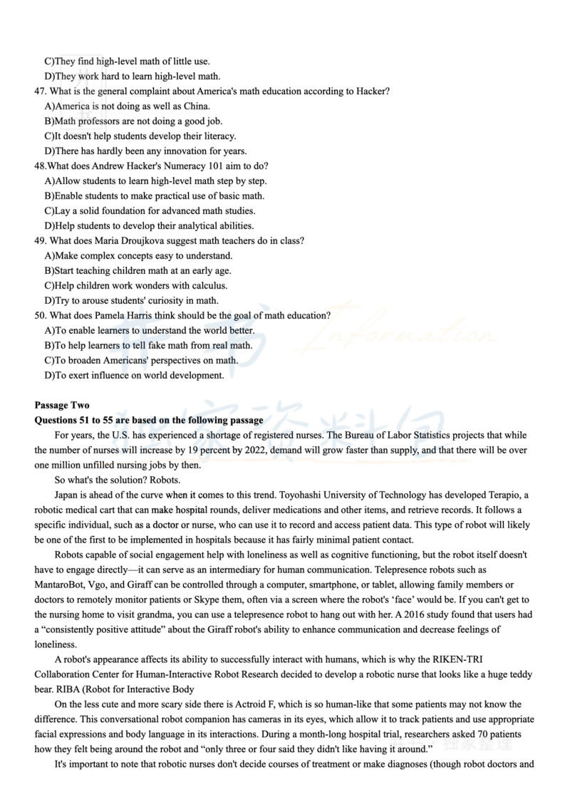 2018年12月大学英语6级（卷二）_最新更新，视频都在这_2026、6月四级速转存易和谐_四六级真题+资料包_六级真题_2018年12月六级真题及答案解析（全三套）