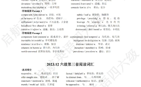 2023.12六级阅读词汇_最新更新，视频都在这_2026，6月六级速转存易和谐_0、2025年12月六级_01.启航六级全程班马天艺_09.2021-2025阅读真题词汇