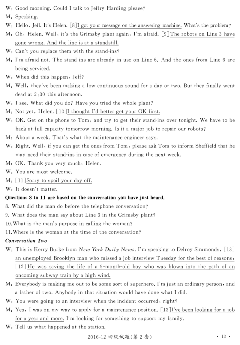 2016.12英语四级解析第2套_02.四六级真题+模拟题（0128）_四级真题+音频+解析(0128)_02.2013&mdash;2015年旧题型_2016年12月CET4_2016.12四级解析PDF