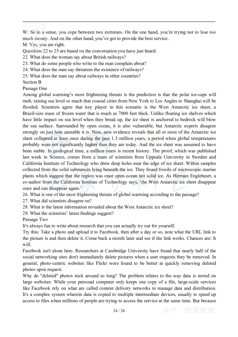 2010年12月大学英语6级真题及答案解析_最新更新，视频都在这_2026、6月四级速转存易和谐_四六级真题+资料包_六级真题_2007-2015年六级真题及答案解析_2010年12月英语六级真题