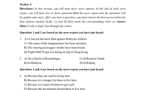 2015.12四级真题第3套可复制可检索_02.四六级真题+模拟题（0128）_四级真题+音频+解析(0128)_02.2013&mdash;2015年旧题型_2015年12月CET4_2015.12四级真题PDF