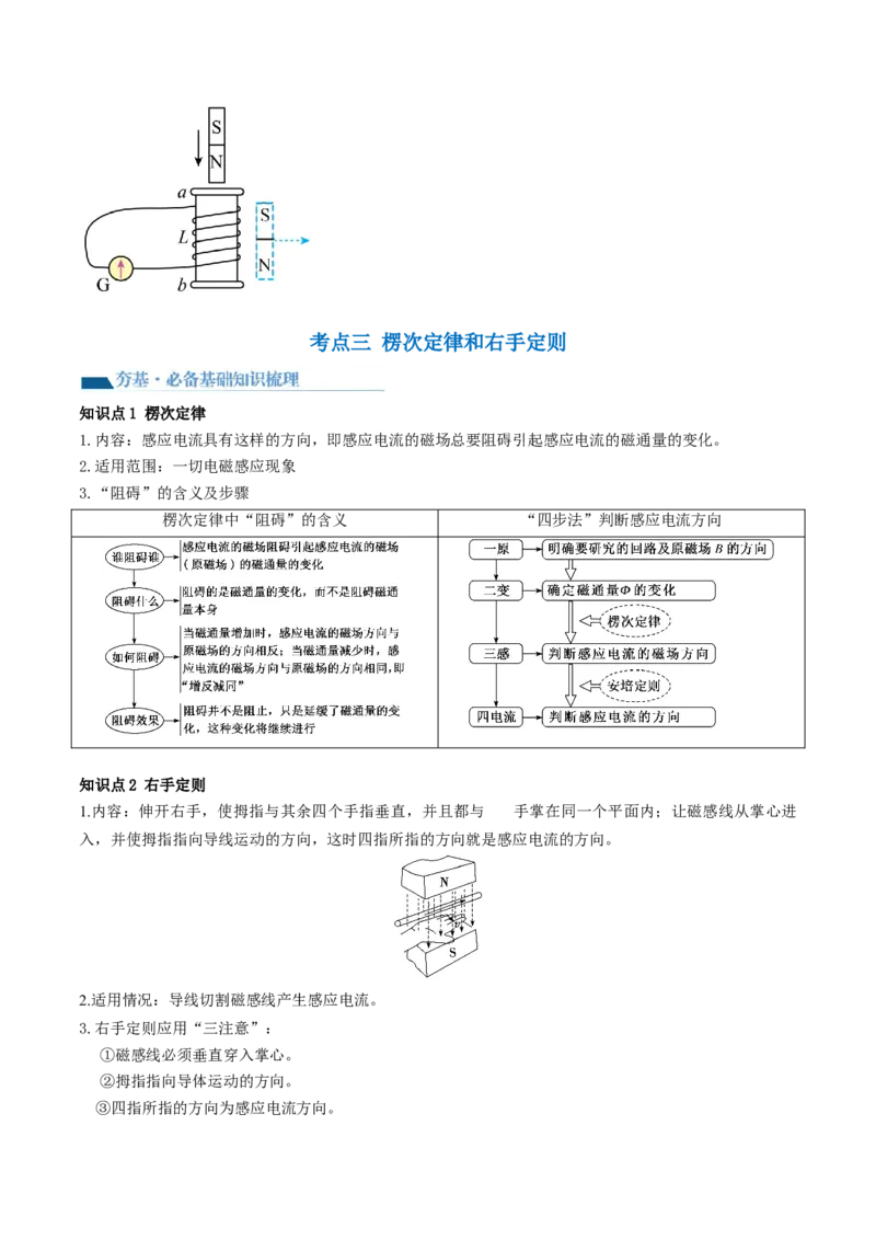 第54讲电磁感应现象楞次定律（讲义）（原卷版）_04高考物理_新高考复习资料_2024新高考复习资料_一轮复习资料_2024年高考物理一轮复习讲练测（讲义+练习+课件）（新高考）_讲义+练习