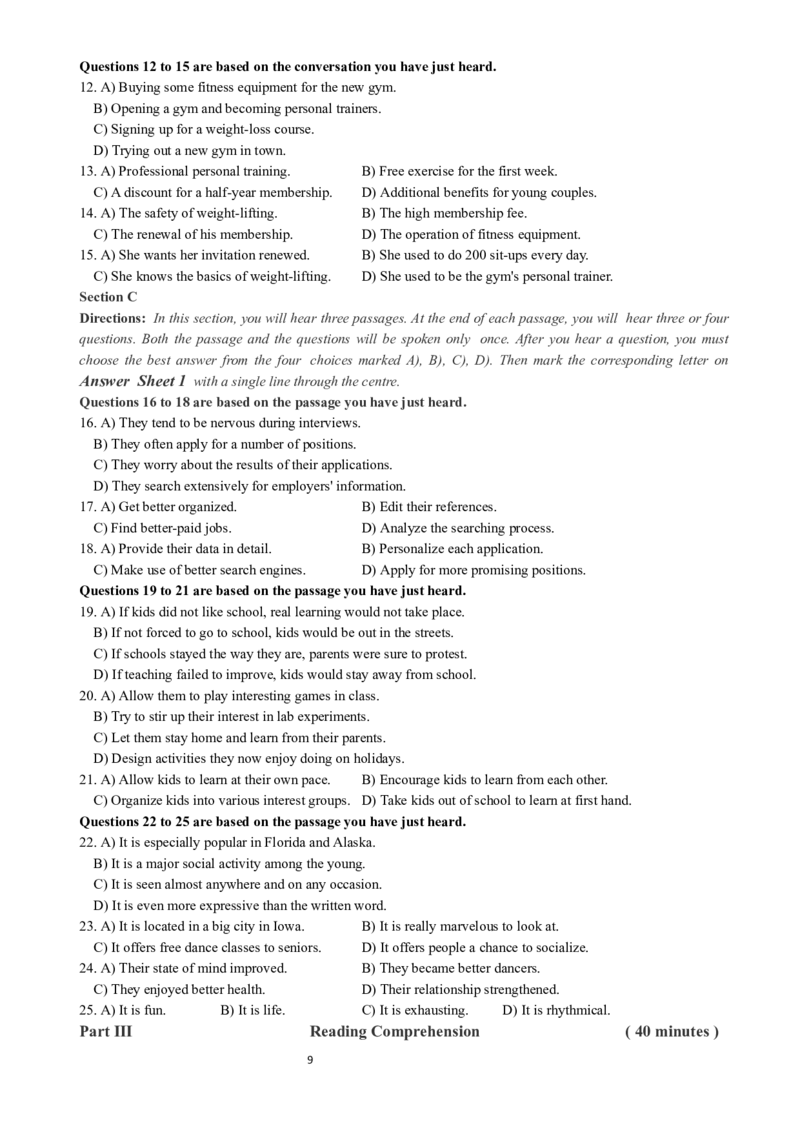 2018年06月四级真题全3套_02.四六级真题+模拟题（0128）_四级真题+音频+解析(0128)_03.2016&mdash;2025年新题型_2018年06月四级_2018.06四级真题word