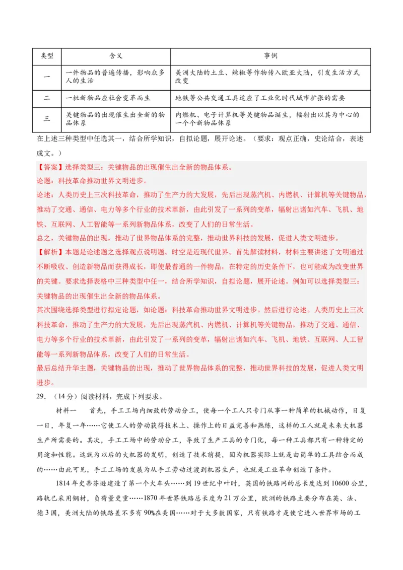 考点巩固卷16工业革命与马克思主义的诞生（解析版）_07高考历史_2025年新高考资料_一轮复习_2025年高考历史一轮复习考点通关卷（新高考通用）