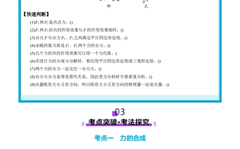 第06讲力的合成与分解（讲义）（原卷版）_04高考物理_新高考复习资料_2025年新高考资料_2025年高考物理一轮复习讲练测（新教材新高考）