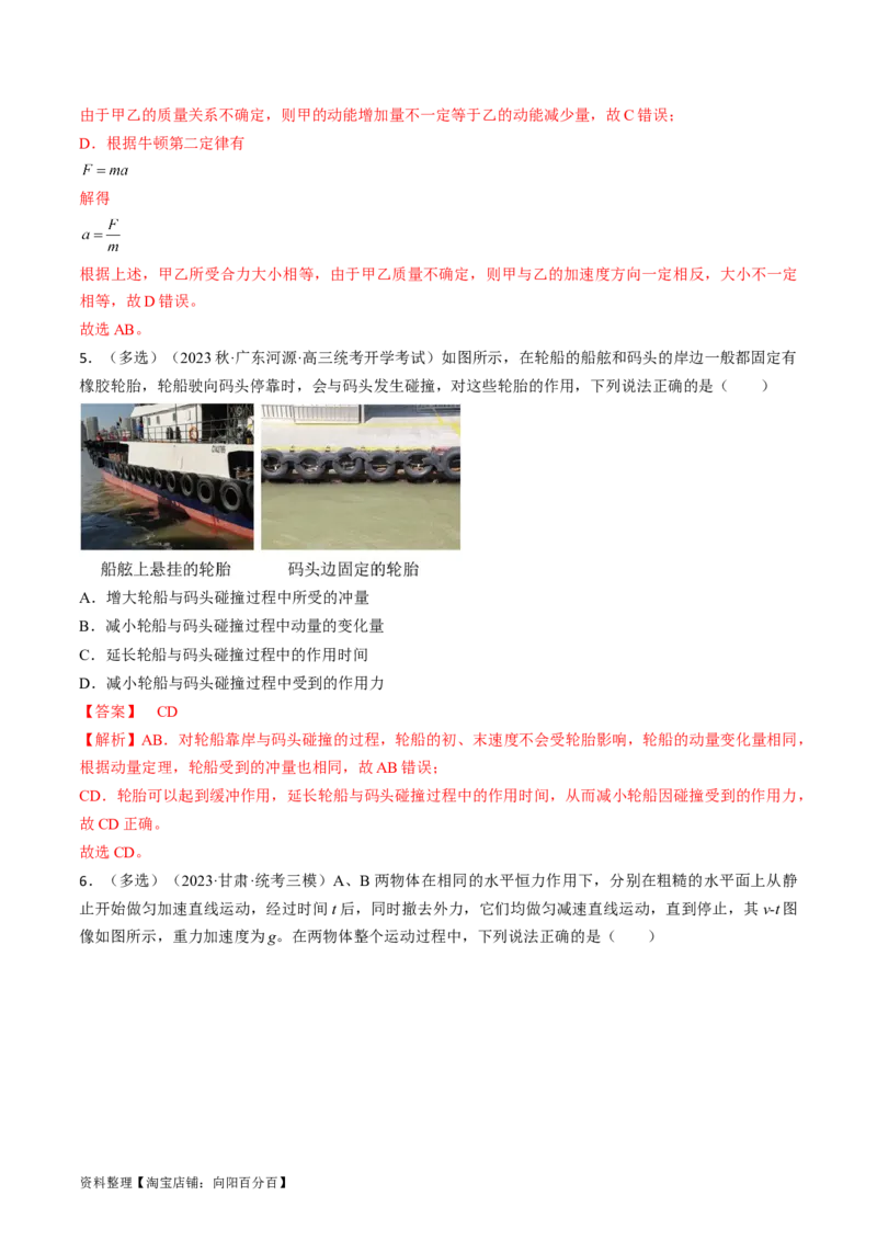 考点29动量　动量定理（解析版）_04高考物理_通用版（老高考）复习资料_2024年复习资料_完备战2024年高考物理一轮复习考点帮（全国通用）_答案解析版