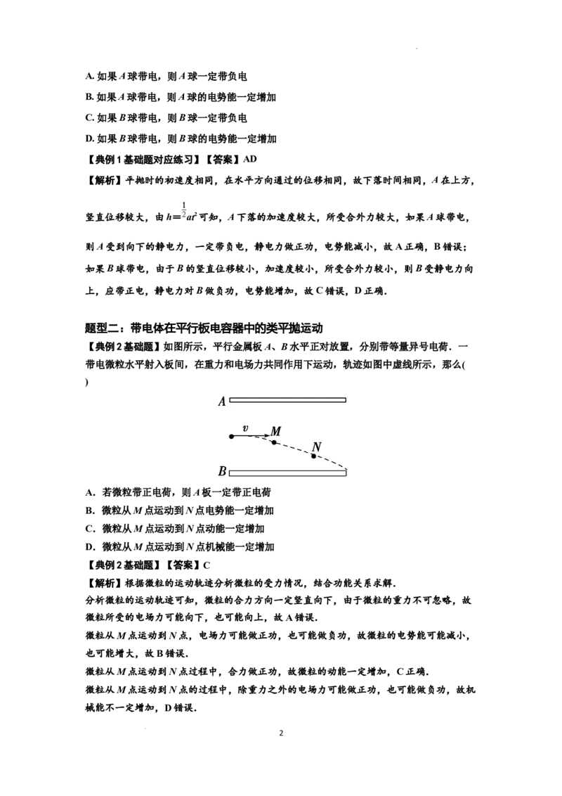 知识点70：带电体在电场的偏转运动（解析版）_04高考物理_新高考复习资料_2024新高考复习资料_一轮复习资料_基础版2024届高考物理一轮复习讲义及对应练习