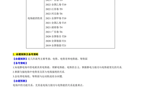 考点35电场能的性质（原卷版）_04高考物理_通用版（老高考）复习资料_2024年复习资料_完备战2024年高考物理一轮复习考点帮（全国通用）