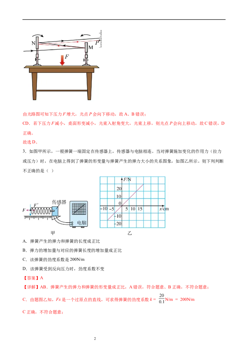 第2章章末检测卷（核心考点精讲精练）-备战2024年高考物理一轮复习考点帮（新高考专用）（解析版）_04高考物理_新高考复习资料_2024新高考复习资料_一轮复习资料