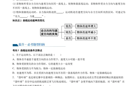 第16讲曲线运动运动的合成与分解（讲义）（原卷版）_04高考物理_新高考复习资料_2024新高考复习资料_一轮复习资料_2024年高考物理一轮复习讲练测（讲义+练习+课件）（新高考）